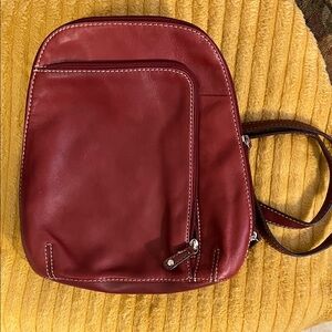 St. John's Bay Burgundy Leather Backpack